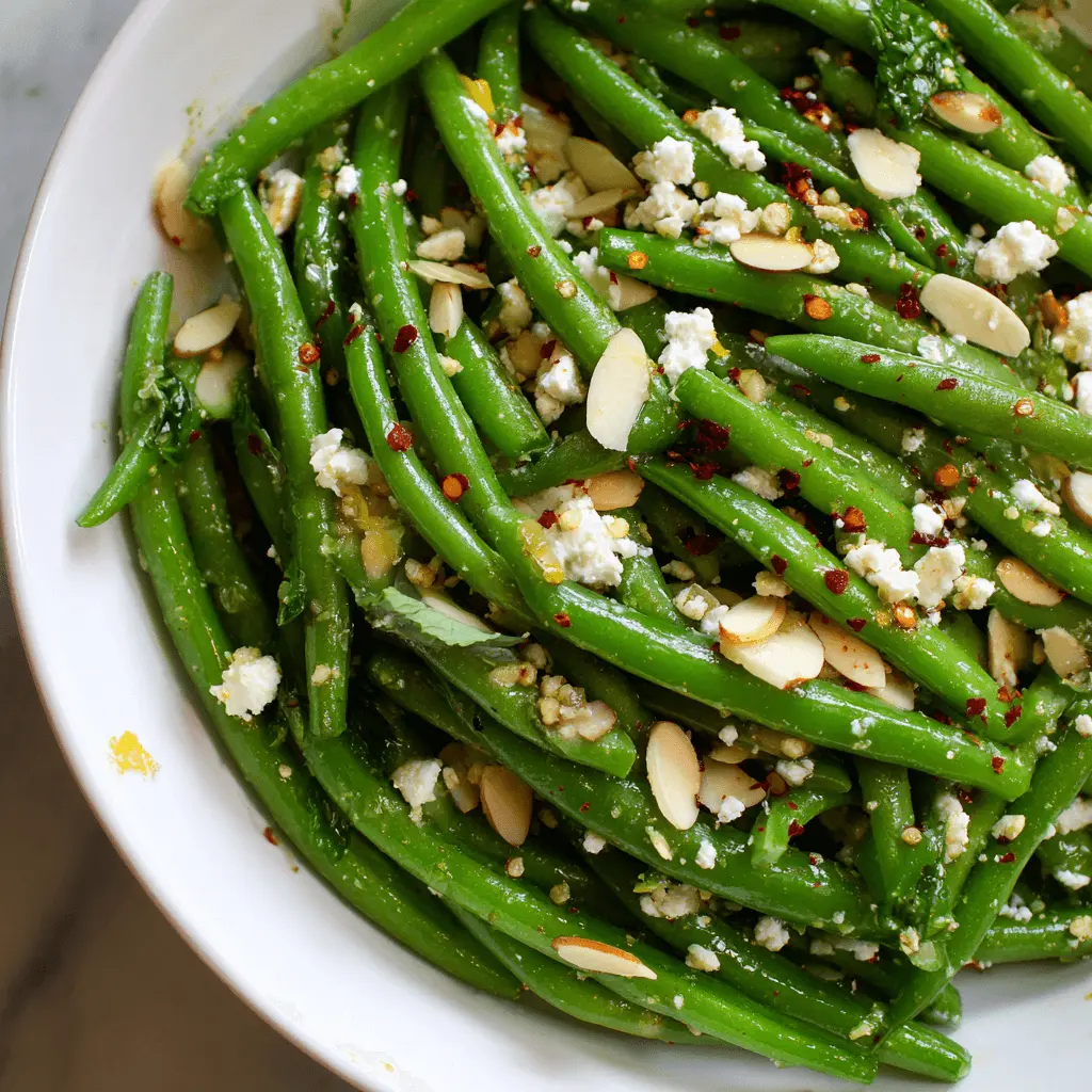 Refreshing Green Bean Salad with Toasted Almonds & Feta