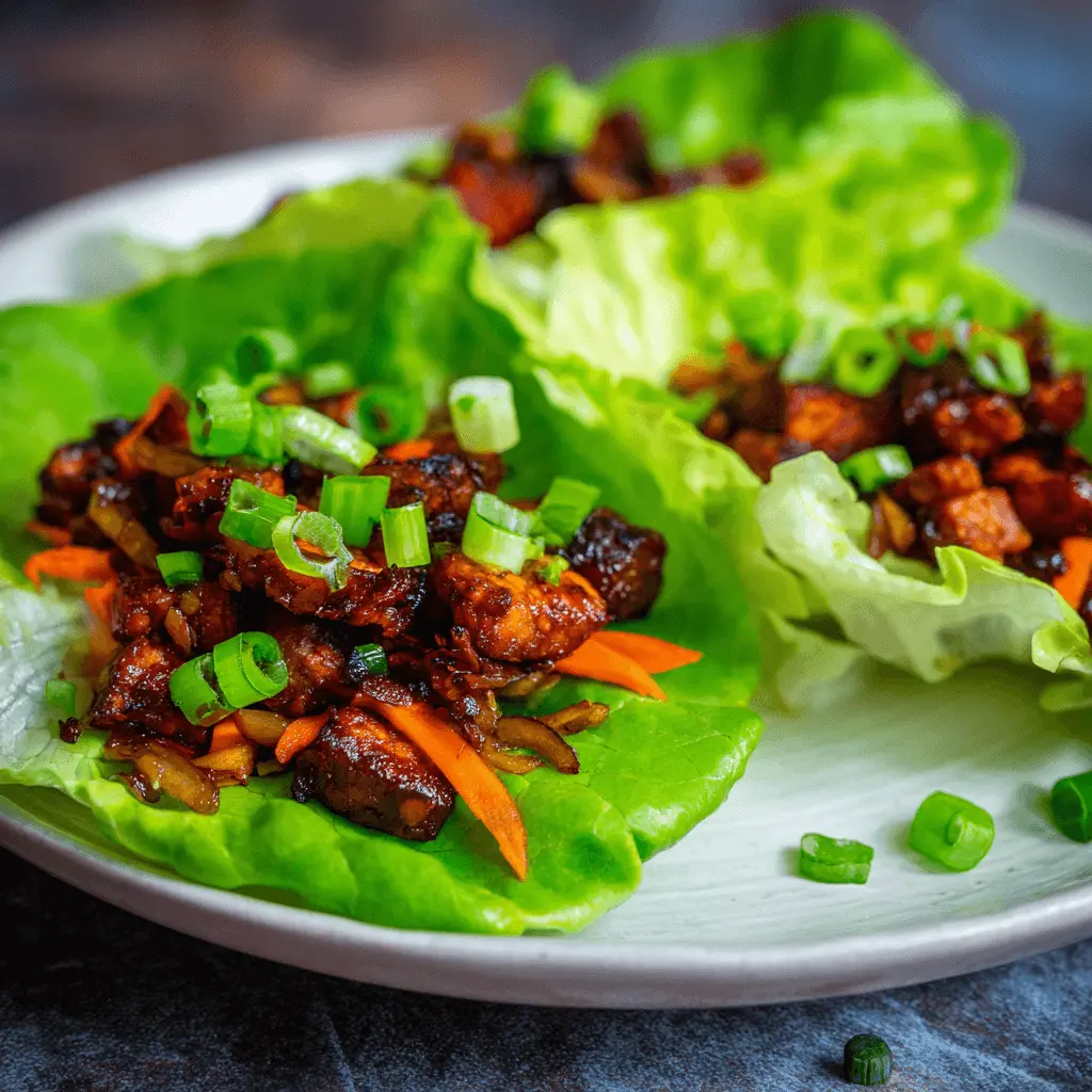 Vegan Lettuce Wraps with Teriyaki Tempeh