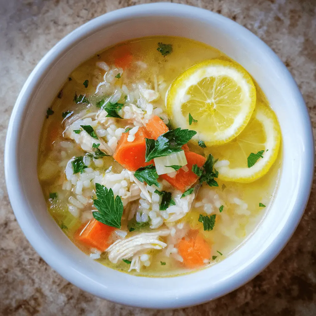 Comforting Chicken Lemon Rice Soup Recipe